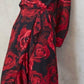 Azaria Red Flower Wrap Dress