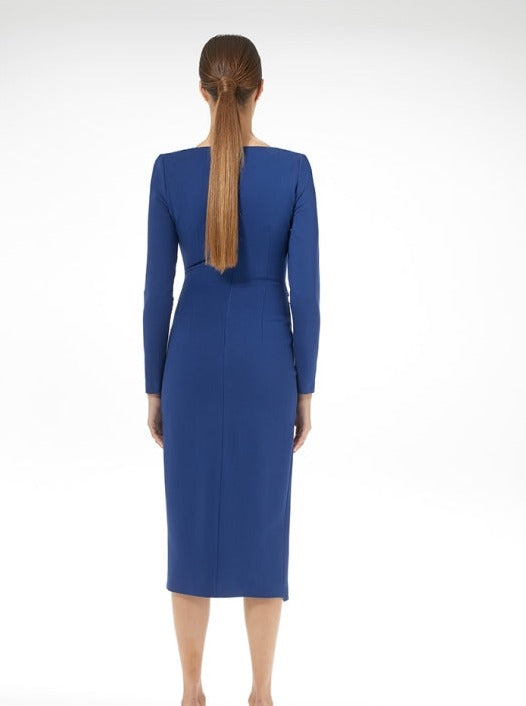 Carla Ruiz Blue Midi Dress-38/8-Fi&Co Boutique