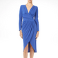 Carla Ruiz Blue Midi Wrap Dress-38/8-Fi&Co Boutique