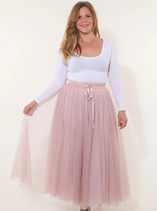 Carrie Tulle Skirt Blush-S/M-Fi&Co Boutique