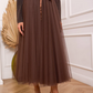 Carrie Tulle Skirt Brown-S/M-Fi&Co Boutique