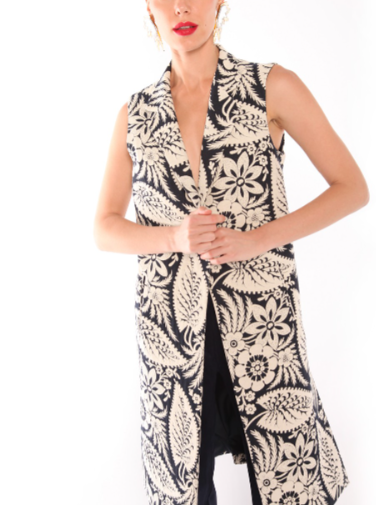 Vilagallo Bianca Floral Jacquard Vest-Fi&Co Boutique