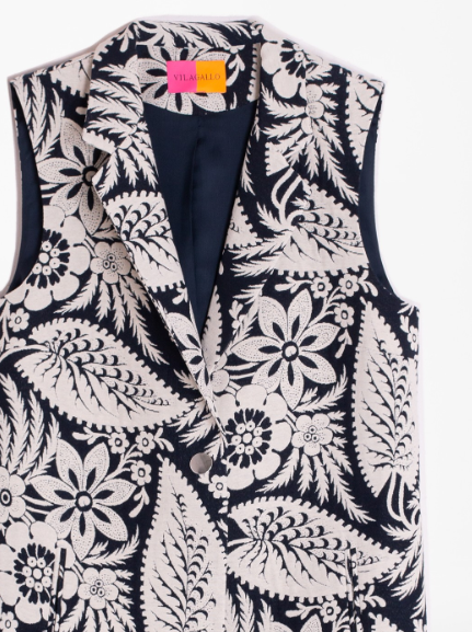 Vilagallo Bianca Floral Jacquard Vest-Fi&Co Boutique